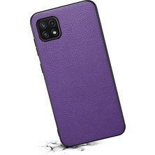 Cool-M Samsung Galaxy A22 5g Pu Deri Parmak Izine Dayanıklı Arka Kapak (Yurt Dışından)