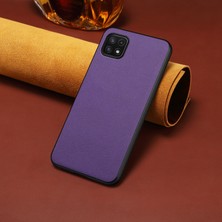 Cool-M Samsung Galaxy A22 5g Pu Deri Parmak Izine Dayanıklı Arka Kapak (Yurt Dışından)