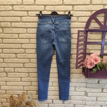 Veronika Yüksek Bel Likralı Jean Pantolon 90 cm