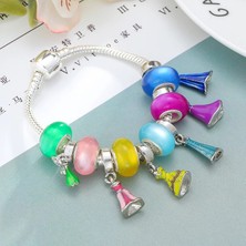 Mingjin Shop 1 17CM Tarzı No.19 Boyutu Togory Gümüş Renk Sevimli Prenses Elbise Kolye Charm Bilezik Kristal Renkli Boncuklar Bilezik Çocuklar Için Kadın Erkek Takı (Yurt Dışından)