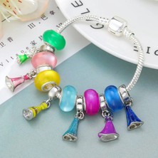 Mingjin Shop 1 21CM Tarzı No.6 Boyutu Togory Gümüş Renk Sevimli Prenses Elbise Kolye Charm Bilezik Kristal Renkli Boncuklar Bilezik Çocuklar Için Kadın Erkek Takı (Yurt Dışından)