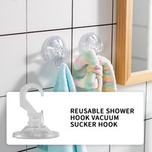 Healeele Sagrado Banyo Emme Kancaları, Yeniden Kullanılabilir Duş Kancası (4'lü Paket) Vakum Vantuz Kancası - Tutucu - Çok Amaçlı Kullanım (Yurt Dışından)