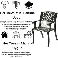 Ceritti Ferforje Görünümlü Plastik Tek Siyah Sandalye, Bahçe, Balkon ve Dış Mekanda Kullanılabilir, 2 Yıl Garantili, 150KG Taşıma Kapasiteli, Plastik Tek Sandalye