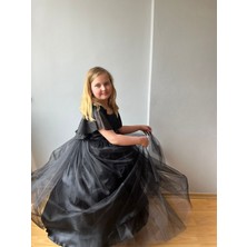 Taha Kids Güllü Prenses Kız Çocuk Abiye Siyah