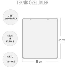 ECheffs 2 Set 86 Parça Takvimi Öğreniyorum 2023 Keçe Duvar Panoları Eğitici Oyuncak