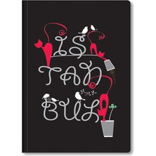 Le Color Istanbul Mini Defter Çizgili Lastikli Tipogarfi