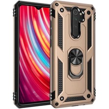 Tasopay Xiaomi Redmi Note 8 Pro Uyumlu Kılıf Soldier Korumalı Yüzüklü ve Mıknatıslı Tpu Gövde Kılıf