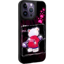 Cepustik Telefon Aksesuarları iPhone 14 Pro Kılıf Parlayan Kabartmalı Ikonik Figürlü Amas Silikon Kılıf