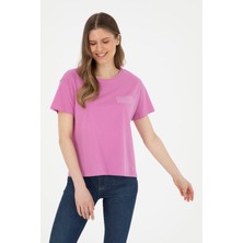 U.S. Polo Assn. Kadın Menekşe Bisiklet Yaka Tişört 50282900-VR037