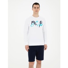 Pierre Cardin Erkek Beyaz Regular Fit Sweatshirt 50285538-VR013
