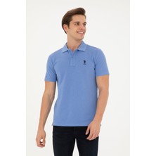 U.S. Polo Assn. Erkek Slim Fit Polo Yaka Koyu Mavi Basic Tişört 50279613-VR032