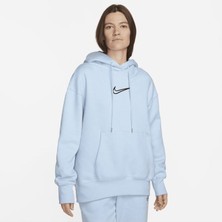 Nike Midi Swoosh Phoenix Fleece Hoodie In Celestine Blue FJ1015-441