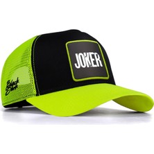 BlackBörk V1 Trucker Joker - 1 Kod Logolu Unisex Neon Siperli Neon-Siyah Şapka (Cap)
