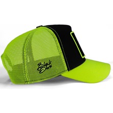 BlackBörk V1 Trucker Joker - 1 Kod Logolu Unisex Neon Siperli Neon-Siyah Şapka (Cap)