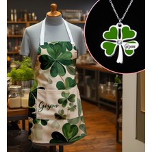 Ejoya Kişiye Özel Uğurlu Yonca Mutfak Önlüğü & Yonca Kolye 113218