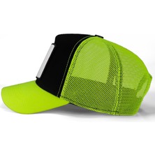BlackBörk V1 Trucker Panter - 4 Kod Logolu Unisex Neon Siperli Neon-Siyah Şapka (Cap)