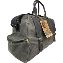 Old Cotton Cargo Astarlı Su Geçirmez Vintage Kanvas Deri Salaş Seyahat Çantası 7116-OLDCOTTON