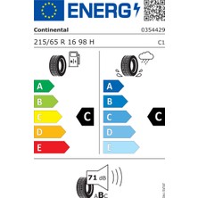 Continental 215/65 R16 98H Conticrosscontact Lx 2 Suv Yaz Lastiği (Üretim Yılı: 2024)