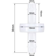Yinstree Adet Çek Valf Pvdf Aşınmaya Dayanıklı Tek Yönlü Çek Valf Yakıt Gaz Sıvı Hava Için 1/4 Inç 6 mm (Yurt Dışından)