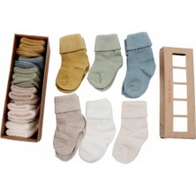 Defne Baby 6 Çift Kutulu Newborn Yeni Doğan ve Bebek Çorabı 0-6 Ay