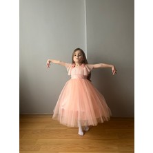 Taha Kids Güllü Prenses Kız Çocuk Abiye Somon