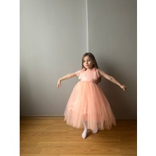 Taha Kids Güllü Prenses Kız Çocuk Abiye Somon