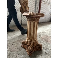 Libre Design Dekoratif 53CM Kahverengi Roma Sütunu Heykeli Biblo Bahçe Dekorasyonu