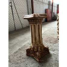 Libre Design Dekoratif 53CM Kahverengi Roma Sütunu Heykeli Biblo Bahçe Dekorasyonu