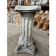 Libre Design Dekoratif 53CM Gri Roma Sütunu Heykeli Bahçe Dekorasyonu Biblo