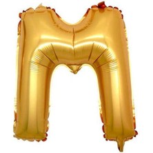 Kidspartim M Harf Altın Folyo Balon 34 Inc 80 cm
