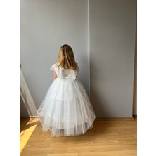 Taha Kids Güllü Prenses Kız Çocuk Abiye Beyaz