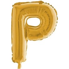 Kidspartim P Harf Altın Folyo Balon 34 Inc 80 cm