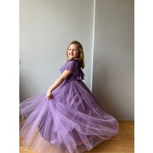 Taha Kids Güllü Prenses Kız Çocuk Abiye Lila