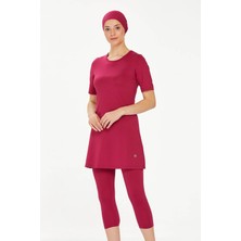 REMSA Kısa Kol Taytlı Yarı Kapalı Mayo Walt 0572 Mürdüm