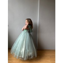 Taha Kids Güllü Prenses Kız Çocuk Abiye Yeşil