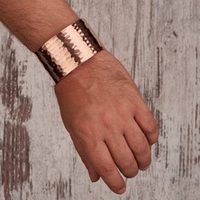 Demmex 1mm Kalın Saf Bakır Bileklik Saf Bakır Bilezik Kelepçe El Yapımı, Unisex Ayarlanabilir