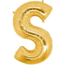 Kidspartim S Harf Altın Folyo Balon 34 Inc 80 cm