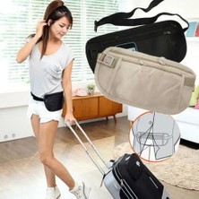Qiuming Shop Siyah Stil Kadın Kılıfı Gizli Cüzdan Pasaport Para Çantaları Bel Kemeri Çantası Ince Gizli Rahat Katı Bel Paketleri (Yurt Dışından)