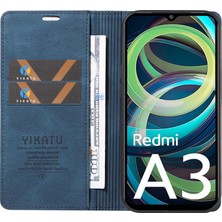 4U Sky Xiaomi Redmi A3 Kılıf Flip Folyo Cüzdan Deri Telefon Kapağı-Mavi (Yurt Dışından)