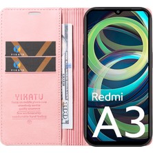 4U Sky Xiaomi Redmi A3 Kılıf Flip Folyo Cüzdan Deri Telefon Kapağı-Pembe (Yurt Dışından)