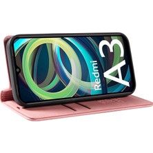 4U Sky Xiaomi Redmi A3 Kılıf Flip Folyo Cüzdan Deri Telefon Kapağı-Pembe (Yurt Dışından)