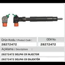 Delphı 28272472 (OM651)CR Enjektör // Mercedes X204 08>15 W176 14>18 W246 11>18 W204 11>14 C1117 13>19 W212 09>16