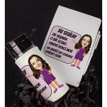 Ejoya Kişiye Özel Karikatür Tasarım Defter Kalem Matara Hediye Seti 96364