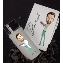 Ejoya Kişiye Özel Karikatür Tasarım Defter Kalem Matara Hediye Seti 96480