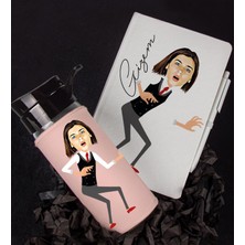 Ejoya Kişiye Özel Karikatür Tasarım Defter Kalem Matara Hediye Seti 96485