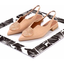 Bambi Nude Kumaş   Kadın Klasik Topuklu Ayakkabı K01226015204