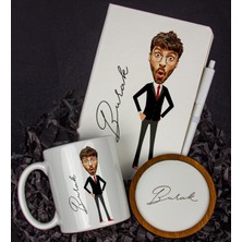 Ejoya Kişiye Özel Karikatür Tasarım Defter Kalem Kupa ve Bardak Altlığı Hediye Seti 96311