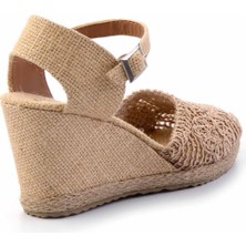 Bambi Vizon Örgü   Kadın Espadril K05874050316