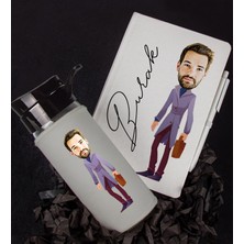 Ejoya Kişiye Özel Karikatür Tasarım Defter Kalem Matara Hediye Seti 96336