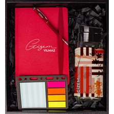 Ejoya Kişiye Özel Defter Kalem Matara ve Mini Organizer Ofis Kırtasiye Hediye Kutusu 110330